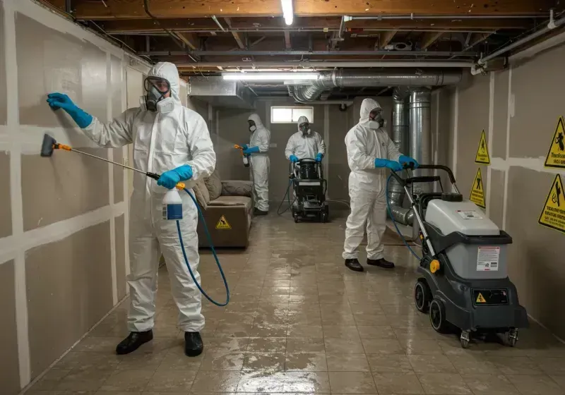 Basement Moisture Removal and Structural Drying process in Elberton, GA